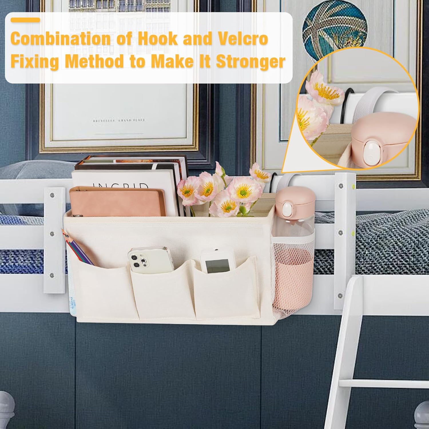 Zyler's Hanging Bedside Organizer Caddy