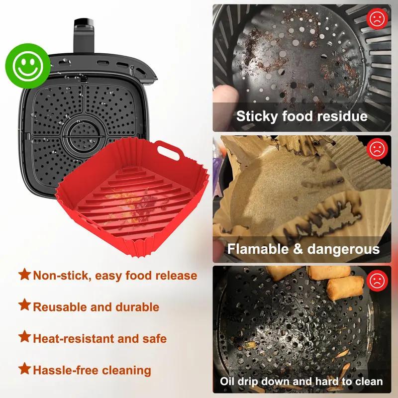 2 Pack Silicone Air Fryer Liners Square