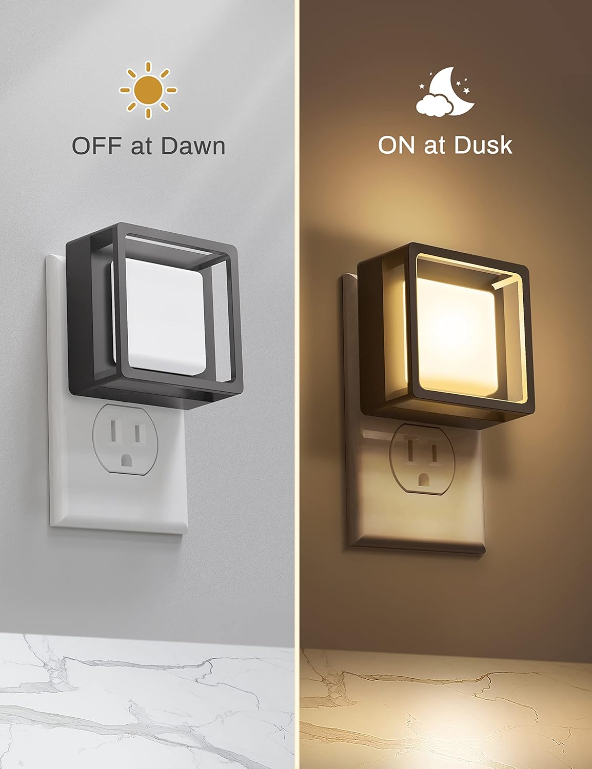 LED Night Light | Dusk-to-Dawn Sensor - Energy Efficient LED Lighting for Home or Office Use
