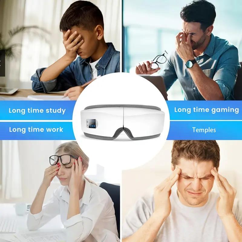 Intelligent Eye Massager with Pneumatic And Vibration Massage, Hot Compress, Music, And Various Massage Modes, Portable