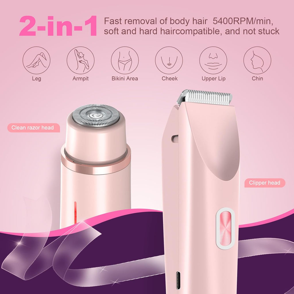 Dual Bikini Trimmer For Women | 2 in 1 Painless Electric Razors