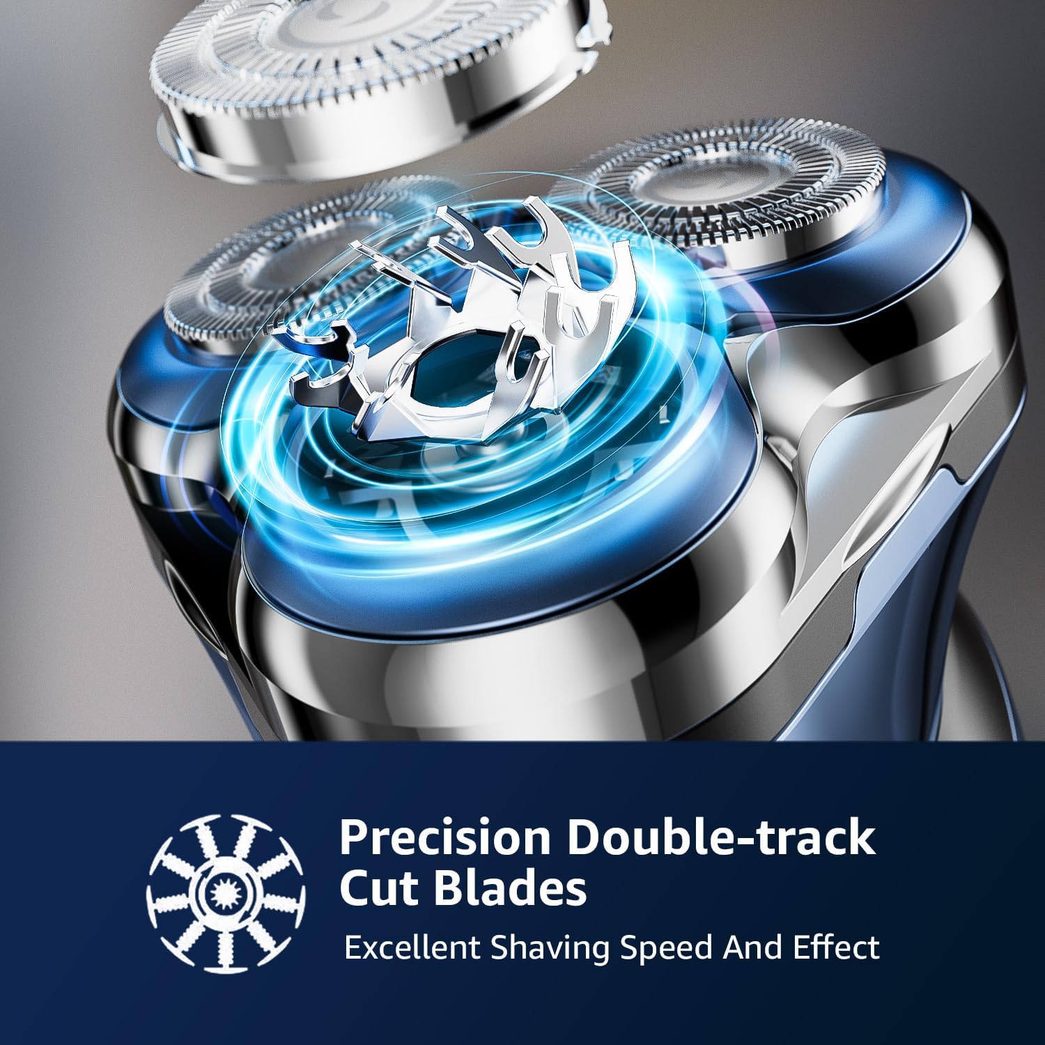 Rechargeable Electric Razor for Men: IPX6 Waterproof Shaver