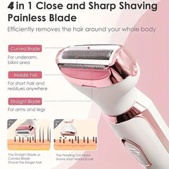 4 in 1 Portable Bikini Hair Removal Machine Kit with Detachable Head Cordless