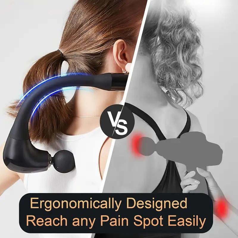 Massage Gun With Upgraded Extended Handle, Back Neck Massager For Deep Tissue Massage Hammer Deep Tissue, Percussion Massage Gun With 4 Massage Heads & 5 Speed Levels
