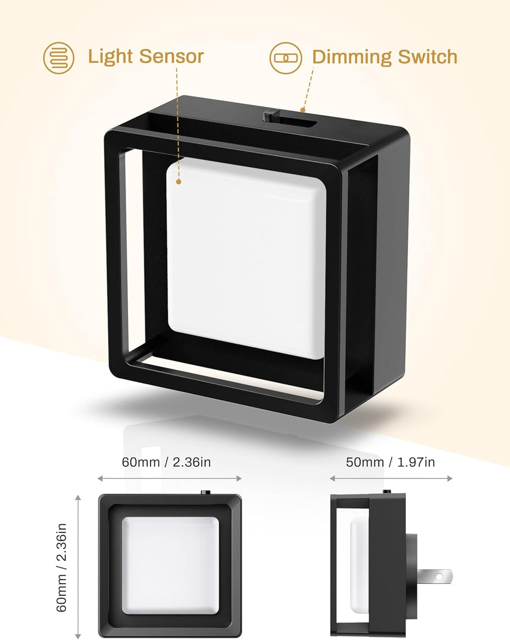 LED Night Light | Dusk-to-Dawn Sensor - Energy Efficient LED Lighting for Home or Office Use
