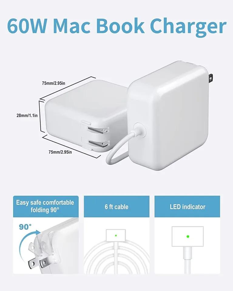 45W Mac Book Pro Charger, 2T Replacement 45W 13-Inch 2012-2013-2014-2015-2016 MacAir Usb Port Adapter