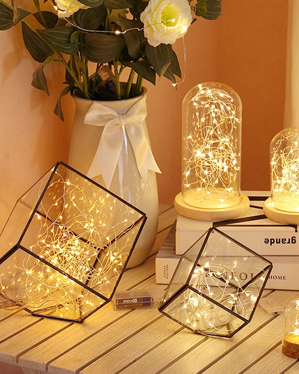 ZYLER 32.8ft USB-Powered Waterproof Copper Wire LED Fairy Light Strips - USB Charger Compatible, Outdoor Aesthetic Decorative Strips for Garden, Party Strips to Light Up Your Space