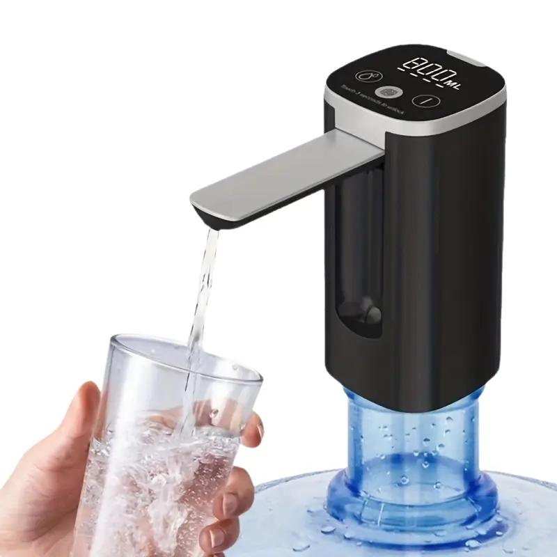 ZYLER Portable Smart Rechargeable Electric Water Jug Dispenser (1pc) - Digital Display, Universal for 3-5 Gal Bottles, Travel-Friendly Automatic Home Office Water Cooler
