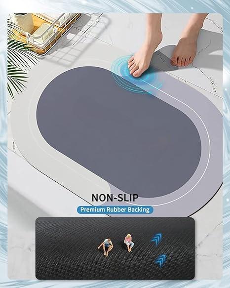 Non Slip Bathroom Rugs - Super Absorbent Rubber Bath Mats for Bathroom