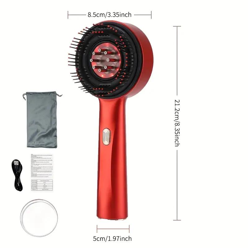 Electric Scalp Massage Comb, USB Rechargeable, 1500mAh Lithium Battery, 3 Massage Modes, Essential Oil Applicator For Head Relaxation & Beauty Care, Portable Hair Brush For Women And Men, Massage Tools, Perfect Gift For Valentine'S Day, Christmas