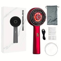 Electric Scalp Massage Comb, USB Rechargeable, 1500mAh Lithium Battery, 3 Massage Modes, Essential Oil Applicator For Head Relaxation & Beauty Care, Portable Hair Brush For Women And Men, Massage Tools, Perfect Gift For Valentine'S Day, Christmas