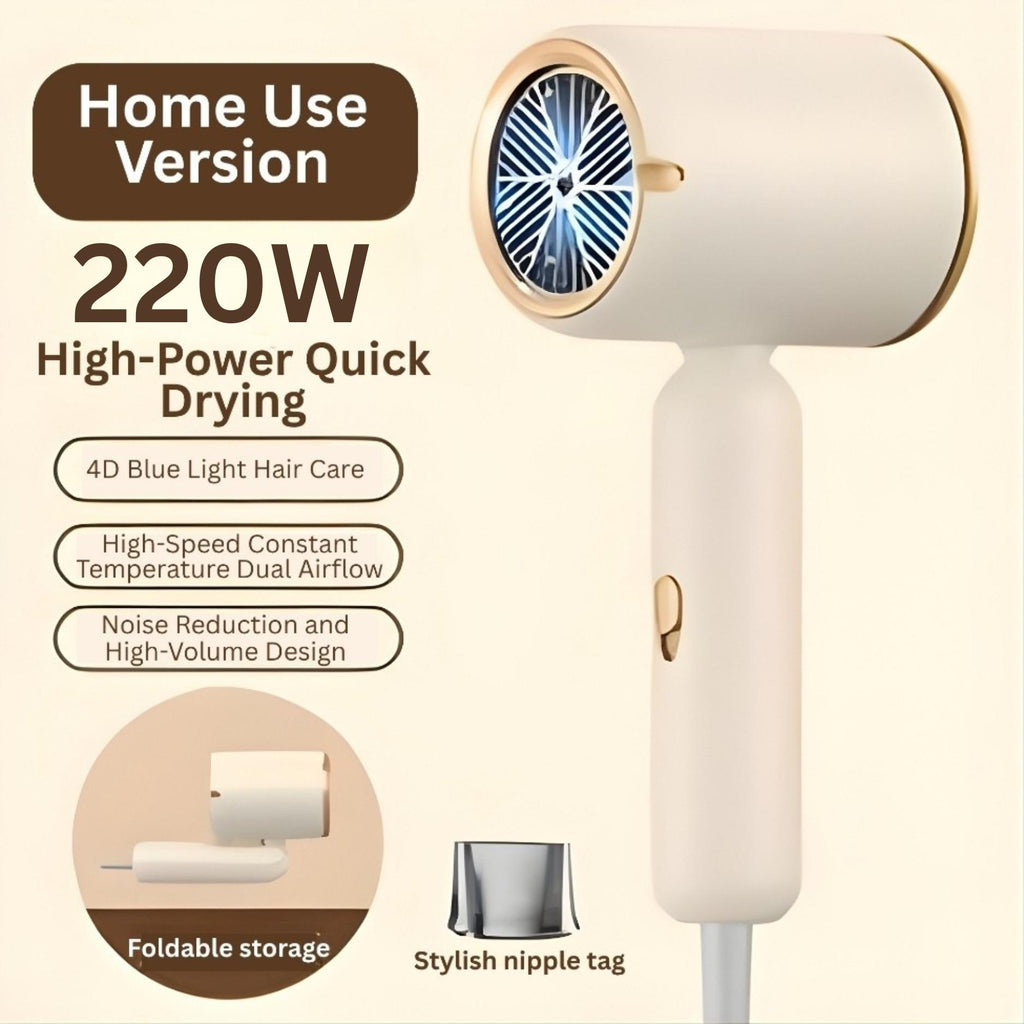 ZYLER 1500W Salon-Grade Portable Hair Dryer Styler - Temperature Control, Noise Reduction, Detangling, Sculpt Function for Kids, Travel & Home Use, Hotel, Travel Hair Dryer