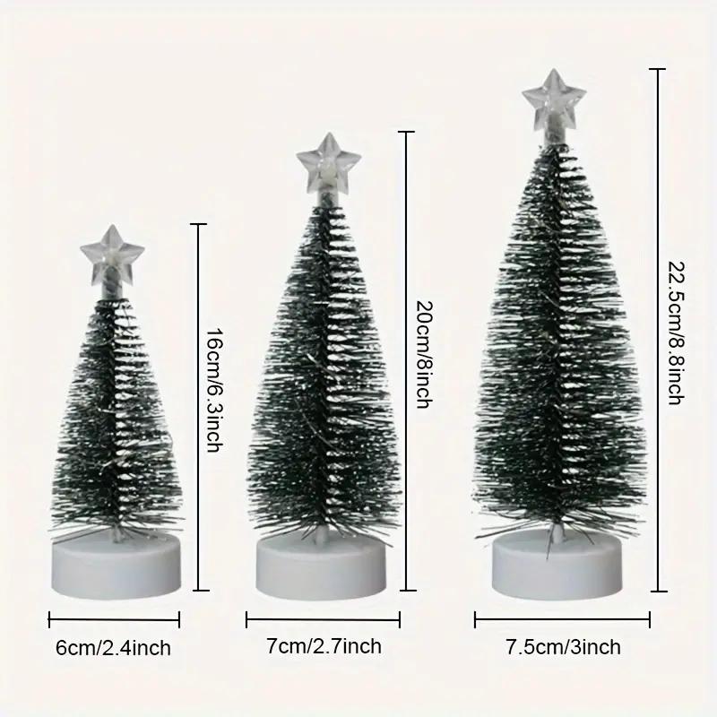 Simulation Christmas Tree Set with Led Copper Wire Lights - 1set 3pcs - Indoor Home Decorations Magical Ornaments