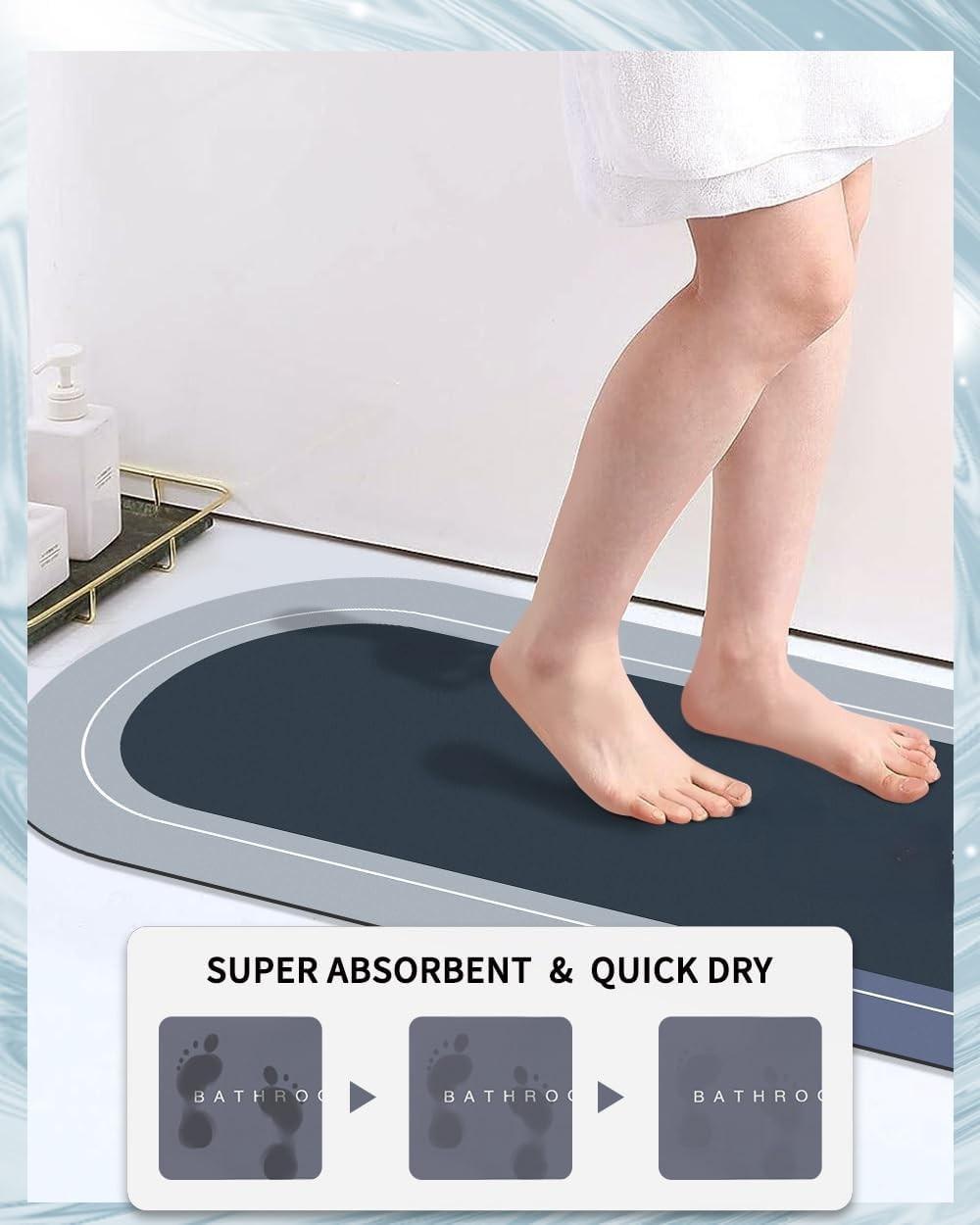 Non Slip Bathroom Rugs - Super Absorbent Rubber Bath Mats for Bathroom, Bathtub, Shower and Sink Waterproof Decor