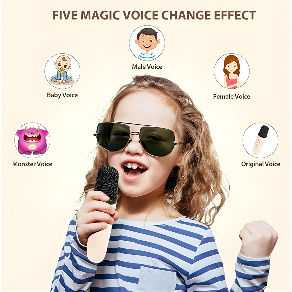 ZYLER Kids Mini Portable 2-Way Karaoke Speaker with Dual Wireless Mics, Bluetooth 5.3, 57mm High-Performance Drivers, RGB LED Lights, Built-in Li-ion Batteries (6-8 Hours), Instant Pairing, AUX-Out Port, TF Card Slot, for Birthday & Girls Christmas Gifts