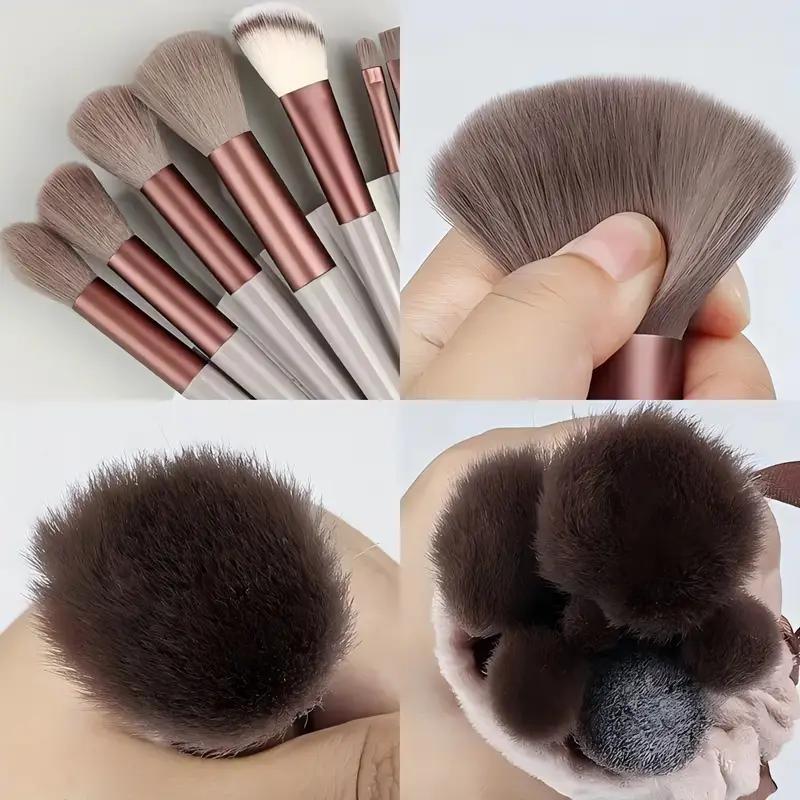 13pcs Makeup Brush Set - Soft Synthetic Fiber, Includes Rouge, Foundation, Eye Shadow, Eyebrow, Lip Brushes - Ideal Valentine'S Day Gift for Beginners & Professionals, Travel-Friendly, Makeup Artist|Elegant Brushes|Nylon Bristles