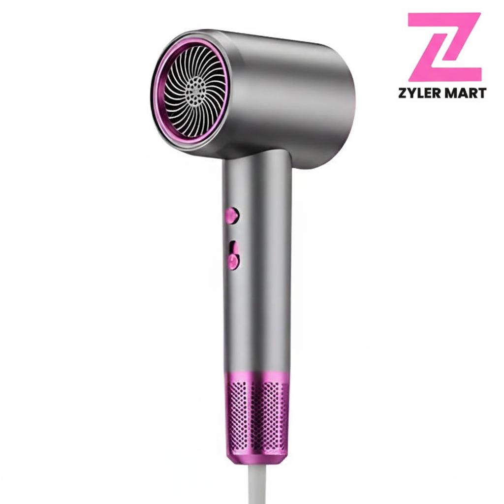 ZYLER 2000W Anion Hair Dryer for Fast Drying & Curling, Durable Plastic Styling Tool with Hot and Cold Settings for Curls, 110-220V EU Plug for Home Use, Detangling