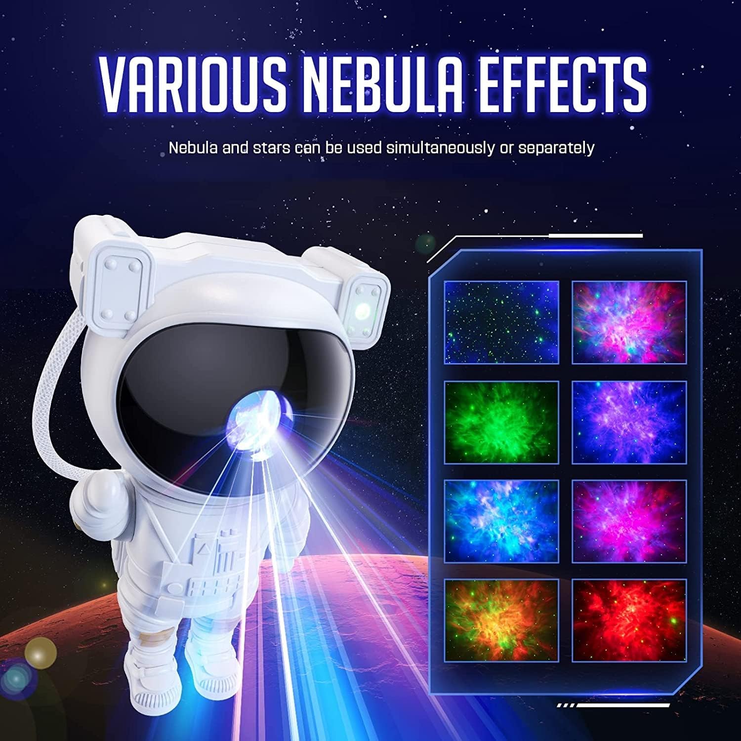 Astronaut Nebula Galaxy Lights for Bedroom,Gaming Room Décor Aesthetic,Remote Control Timing and 360°Rotation Magnetic Head
