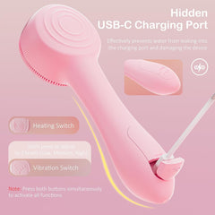 Facial Cleansing Brush Silicone Face Scrubber Waterproof Rechargeable Exfoliator Massage Device for Men & Women, Deep Pore Cleansing, Exfoliating, Removing Blackhead Electric Face Scrub Brush