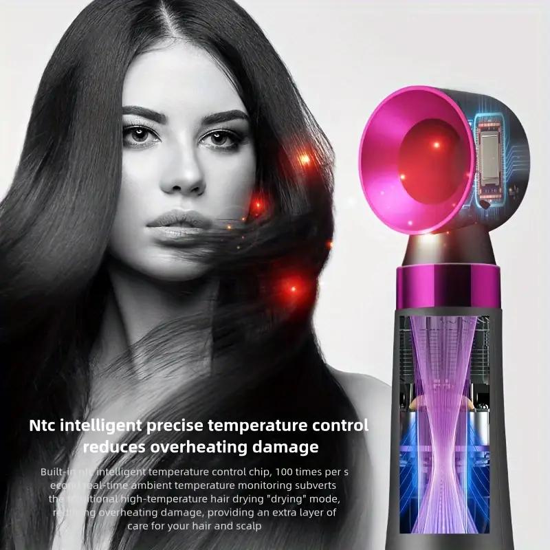 Hair Curlers And Hair Dryers, 5-in-1 Multi-style Hot Air Drying Brush Hair Curler, For Hair, Negative Ion Non-curling, Quick Drying Curling And Straightening, American Leakage Protection Switch Plug. Festival Gifts, Perfect Festival Gifts For Women