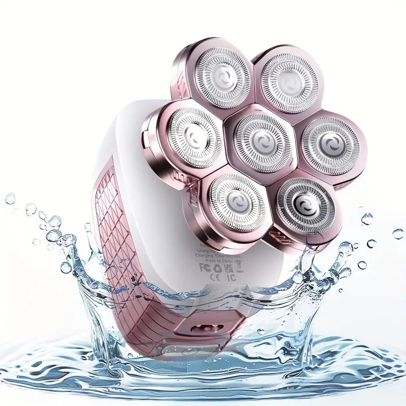 5-in-1 Pink Cordless Electric Shaver for Women, Waxing Kit for Women, Detachable Cutter Head, USB Charging, Wet And Dry Washable, Suitable for Painless Hair Removal Of Sensitive Women's Legs, Bikinis And Faces, And A Gift for My Sister And Mother.