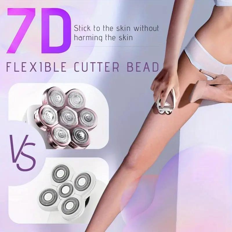 ZYLER 5-in-1 Electric Shaver for Women, Painless Grooming Kit with Head Shaver & Body Trimmer, Rechargeable Battery for Wet & Dry Use on Sensitive Skin, Cordless Waterproof Shaver, Painless Precision Shaver
