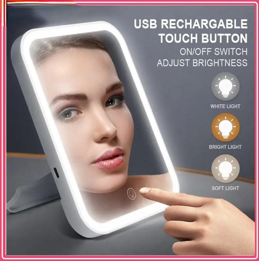 5X Magnification LED Compact Travel Makeup Mirror with Light for Purse