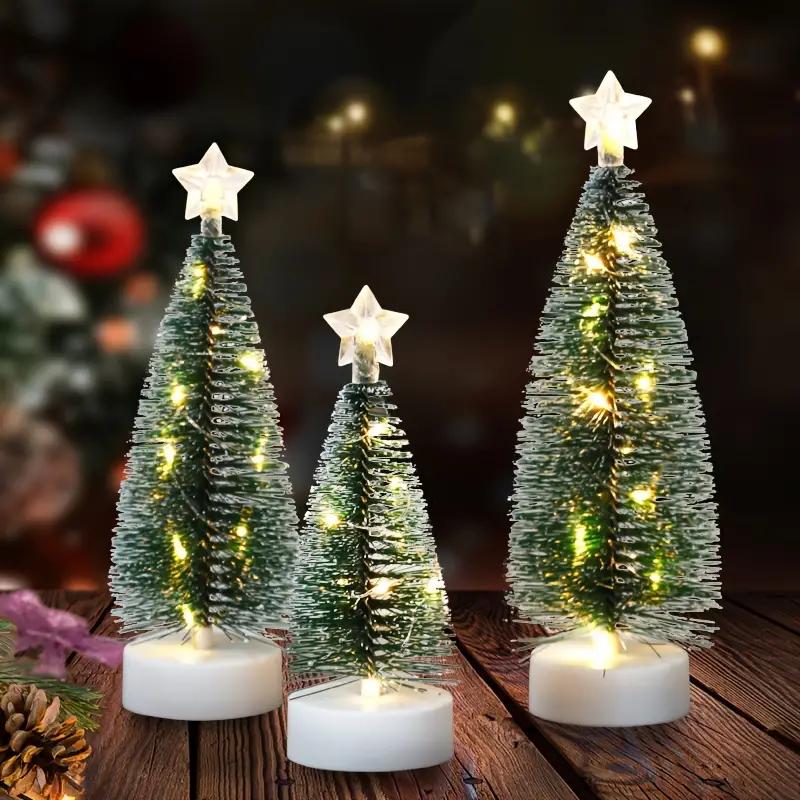 Simulation Christmas Tree Set with Led Copper Wire Lights - 1set 3pcs - Indoor Home Decorations Magical Ornaments