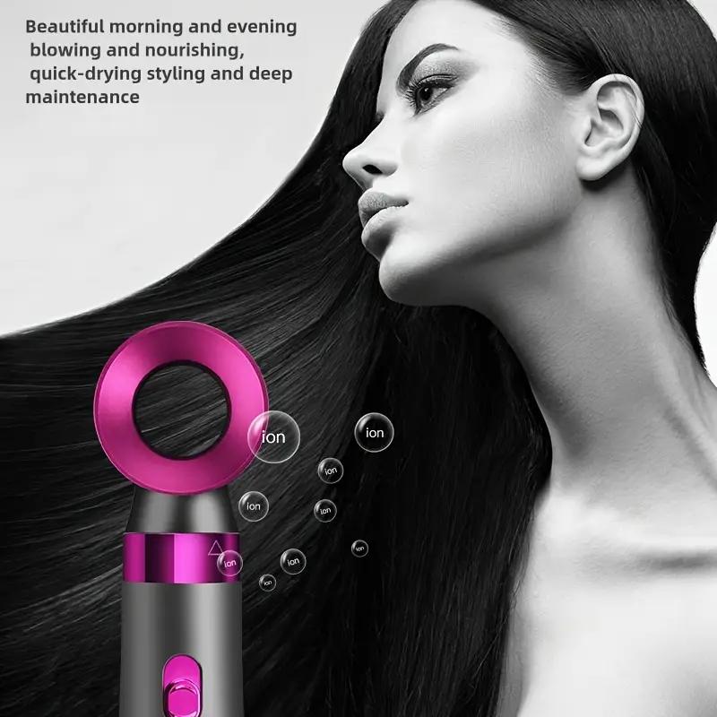 Hair Curlers And Hair Dryers, 5-in-1 Multi-style Hot Air Drying Brush Hair Curler, For Hair, Negative Ion Non-curling, Quick Drying Curling And Straightening, American Leakage Protection Switch Plug. Festival Gifts, Perfect Festival Gifts For Women