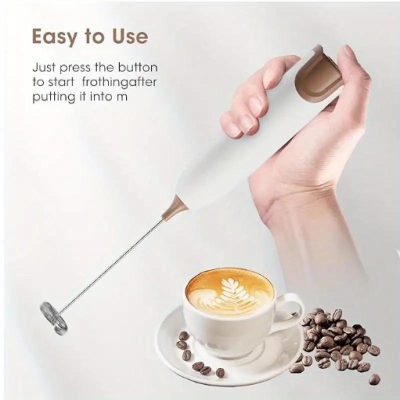 ZYLER Compact Battery-Operated Dual-Functionality Coffee Accessories - Mini Blender, Frother, Espresso Tool for Frothy Matcha, Bulletproof Foam, Ideal Father's Day Gift