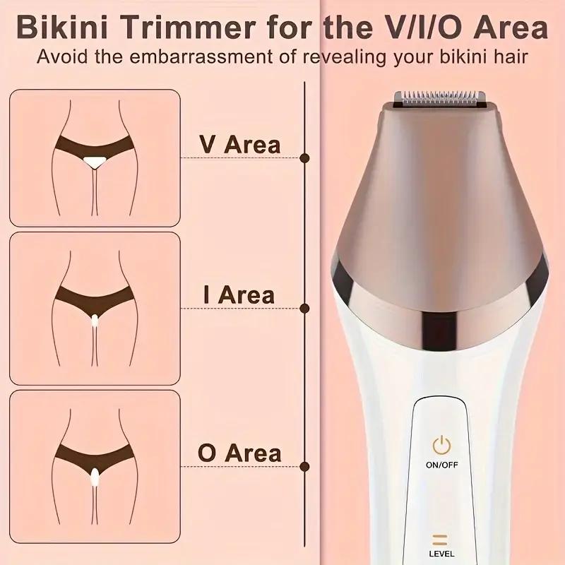 ZYLER 6-in-1 Electric Epilator & Cordless Waterproof Shaver Set - Lightweight USB Rechargeable Device with LED Light, Gentle Wet/Dry Hair Removal for Legs, Bikini Line, Cordless Storage, Usb Rechargeable Shaver, Rechargeable Shaver Machine