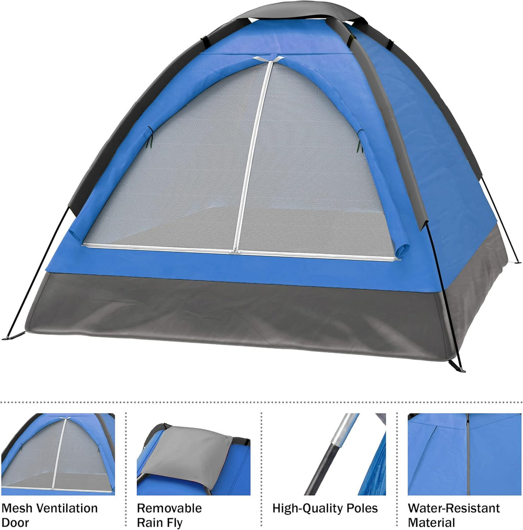 ZYLER Freestanding 2-Person Polyester Camping Tent - Waterproof Windproof Shelter, Wear-Resistant, Breathable, Bug Free, Dual-Layer, 2.75lbs, Compact, Easy-Setup with Rain Fly, Carrying Bag for Backpacking, Hiking