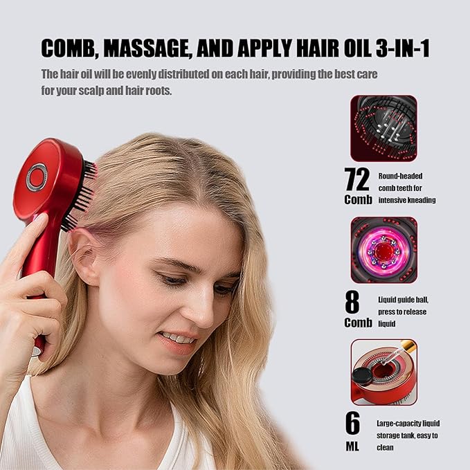 ZYLER Electric Scalp Massager Comb with Oil Diffuser, Cordless Waterproof Hair Brush with 3 Modes for Head Relaxation, Gift for Men & Women, Diffuser Hair Brushes & Combs