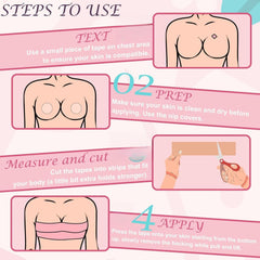 Boob Tape Breast Lift Tape for Large Breasts with 2 Pcs Nipple Covers Invisible Boobtape for A-G Cup