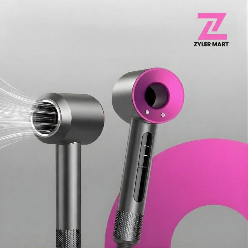 ZYLER Leafless Ionic Hair Dryer for Fast, Efficient Drying and a Smooth Finish - Corded Electric Personal Care Tool for Your Hair Care Routine, Negative Ion Technology, Straightening Curly Hair