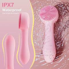 Facial Cleansing Brush Silicone Face Scrubber Waterproof Rechargeable Exfoliator Massage Device for Men & Women, Deep Pore Cleansing, Exfoliating, Removing Blackhead Electric Face Scrub Brush