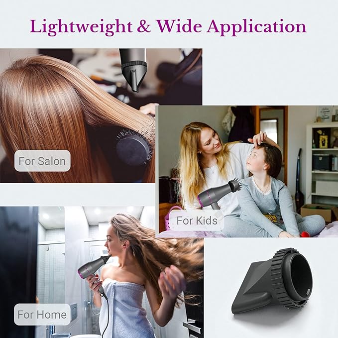 ZYLER 1800W Professional Corded Plug Hair Dryer for 1a-4c Curly Hair, 3-in-1 Turbo Styling Tool with Cool Shot, 3 Attachments, Easy Handling & Fast Drying, Lightweight for Fast Detangling, 1A To 4C Curly Hair