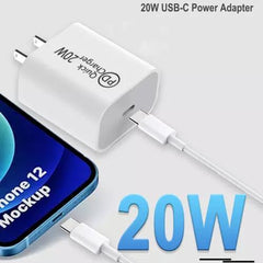 2PC 20W Fast USB-C Wall Charger Block – Rapid PD Charging, Compatible with iPhone 11/12/13/14/15/16 Pro Max, XS/XR/X, iPad Pro, AirPods Pro Android Protection