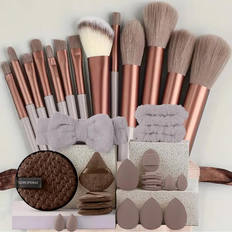 13pcs Makeup Brush Set - Soft Synthetic Fiber, Includes Rouge, Foundation, Eye Shadow, Eyebrow, Lip Brushes - Ideal Valentine'S Day Gift for Beginners & Professionals, Travel-Friendly, Makeup Artist|Elegant Brushes|Nylon Bristles