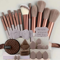13pcs Makeup Brush Set - Soft Synthetic Fiber, Includes Rouge, Foundation, Eye Shadow, Eyebrow, Lip Brushes - Ideal Valentine'S Day Gift for Beginners & Professionals, Travel-Friendly, Makeup Artist|Elegant Brushes|Nylon Bristles
