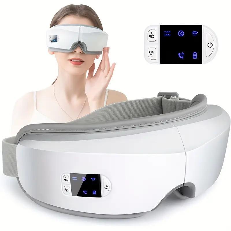 ZYLER Intelligent Eye Massager - Portable Compact Adult Personal Care Vibration Device with Pneumatic Pressure, Hot Compress, Music for On-The-Go Relaxing Relief