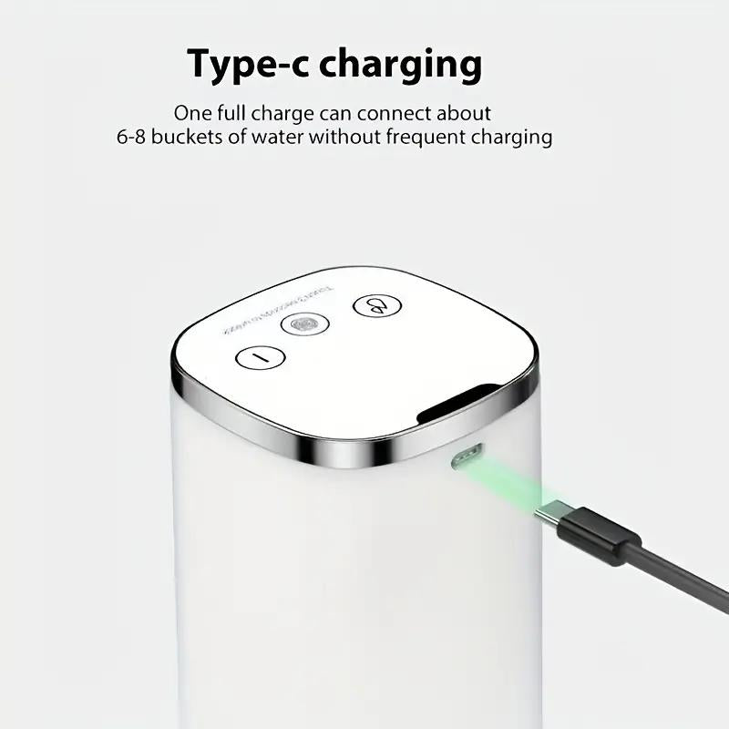 ZYLER Portable Smart Rechargeable Electric Water Jug Dispenser (1pc) - Digital Display, Universal for 3-5 Gal Bottles, Travel-Friendly Automatic Home Office Water Cooler