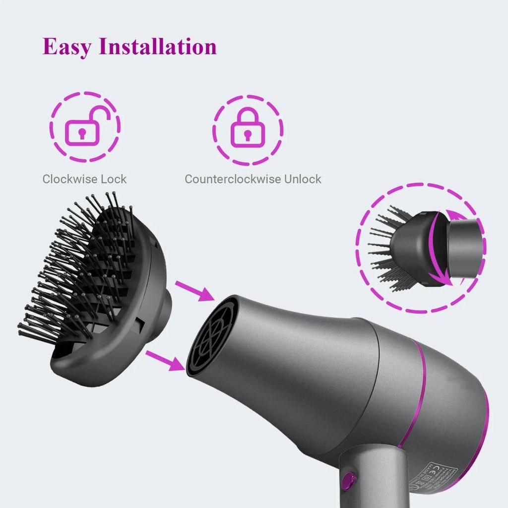 ZYLER 1800W Professional Corded Plug Hair Dryer for 1a-4c Curly Hair, 3-in-1 Turbo Styling Tool with Cool Shot, 3 Attachments, Easy Handling & Fast Drying, Lightweight for Fast Detangling, 1A To 4C Curly Hair