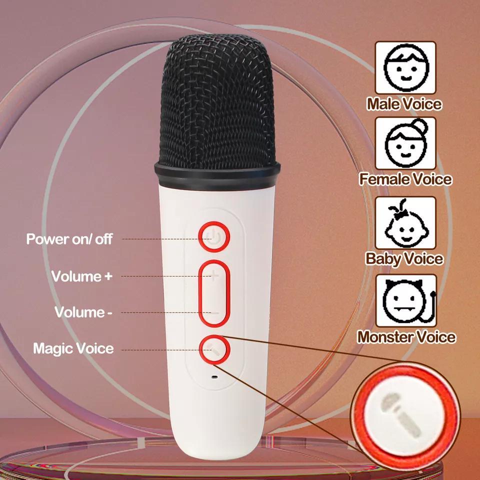 Kids Mini Karaoke Machine With 2 Wireless Microphone Portable Bluetooth Speaker Audio Birthday Charging Rechargeable