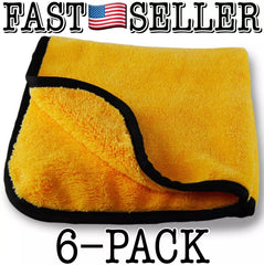 6PCS 600GSM Microfiber Cleaning Towel Plush Thick Cloth Rag Polishing Detailing WAX Microfiber Cleaning Cloth Towel No-Scratch Rag Car Polish