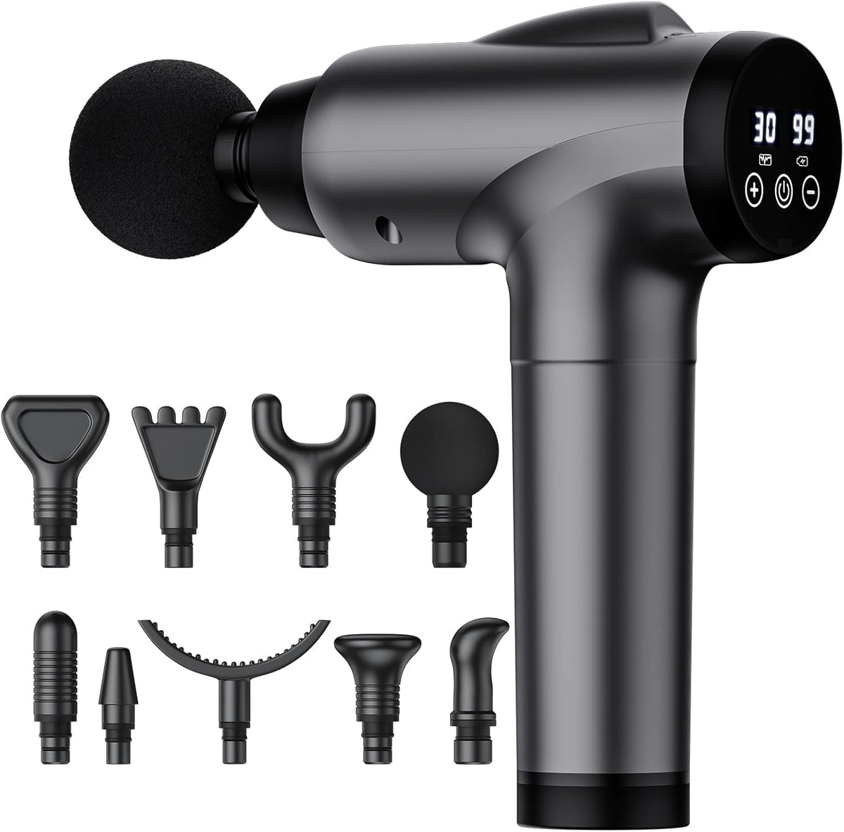 Adjustable Handheld Fascia Massager Gun, Muscle Massager, High Intensity Percussion Massage Device for Pain Relief Comfort