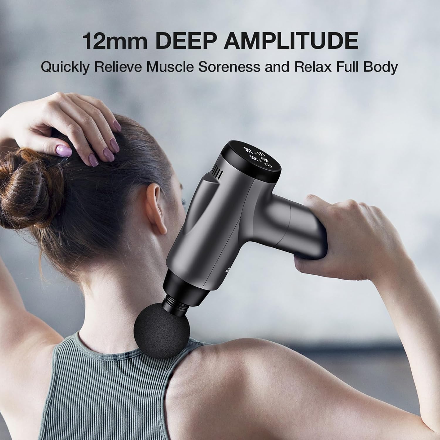 Adjustable Handheld Fascia Massager Gun, Muscle Massager, High Intensity Percussion Massage Device for Pain Relief Comfort