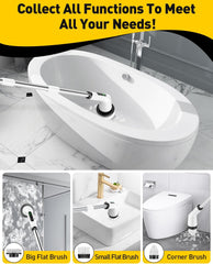Q2 Pro Electric Spin Scrubber with Two Batteries IPX7 Waterproof Cleaning Brush for Bath, Tub, Tile, Floor & Shower, Durable Household Item