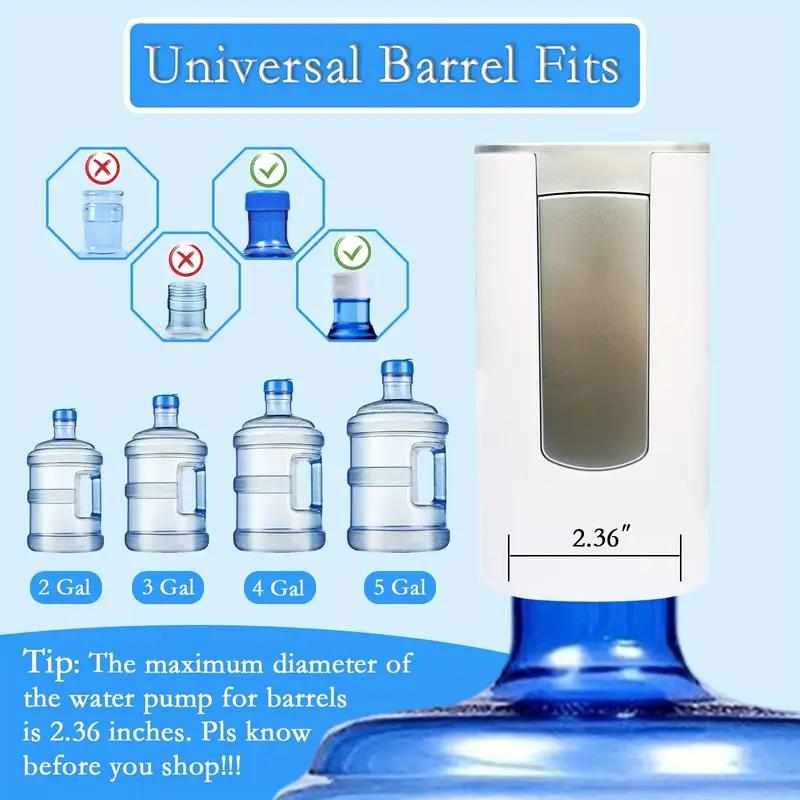 ZYLER Portable Smart Rechargeable Electric Water Jug Dispenser (1pc) - Digital Display, Universal for 3-5 Gal Bottles, Travel-Friendly Automatic Home Office Water Cooler