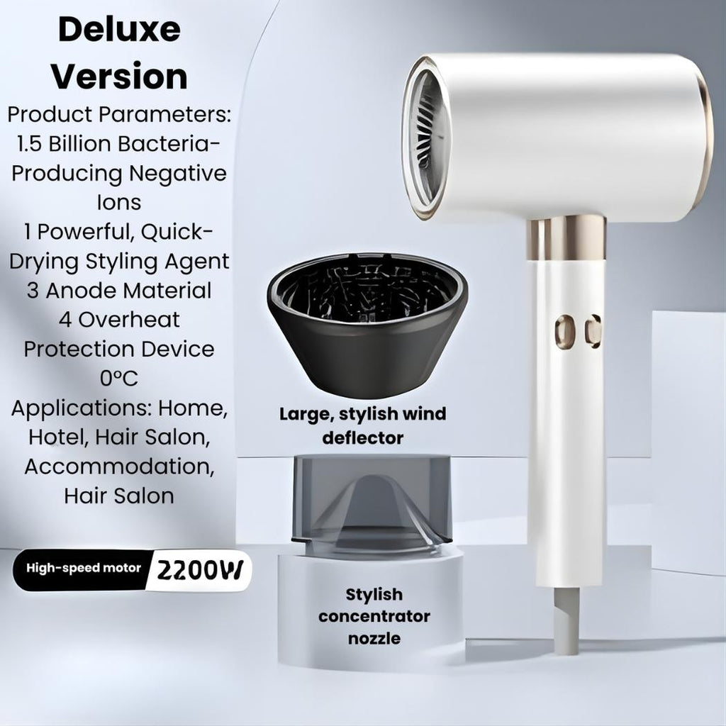 ZYLER Professional Hair Dryer, Quiet Ionizer with Heat Protection to Sculpt and Add Shine, Durable ABS Shell with Long Cable